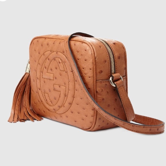 ISO Gucci Soho Ostrich Disco Bag in Sunflower - Picture 2 of 5